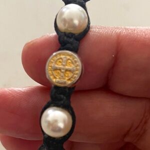 My Saint My Hero Divine Blessings Pearl and Macrame Adjusting Bracelet